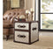 Aberdeen End Table, Vintage Dark Brown Top Grain Leather & Aluminum